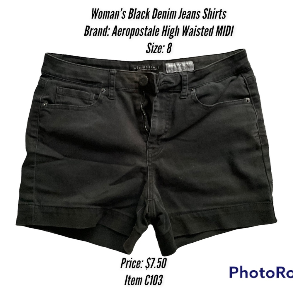 Woman’s Black Denim Shorts